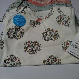 Carters Baby Girl 5 Pack Floral Themed Bodysuits